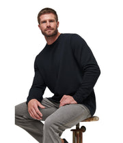 Men's Cloud Waffle Crew Black L by TravisMathew – Large, Polyester, Black, Model 1MW447