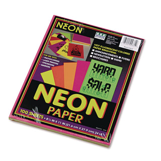 NEON Bond Paper by Pacon – 8-1/2 x 11 Inches, Sulphite, Multicolor, Model P104331