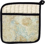 Betsy Drake PT968 Winnipesaukee NH Nautical Map Pot Holder