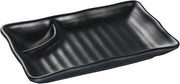 Yanco Asian Style Black Pearl Melamine with Matting Surface 8" COMPARTMENT PLATE box of 48