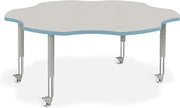 Jonti-Craft Berries 6458JCM131 Six Leaf Activity Table - 60", Mobile - Freckled Gray/Coastal Blue/Gray