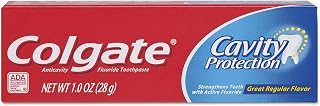 Central Sales Company Colgate Cavity Protection Fluoride Toothpaste, Great Regular Flavor, Travel Size Tsa Approved, White, 1 Ounce
