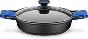 Braisogona Monix Solid+ Cast Aluminium Non-Stick Low Casserole with Glass Lid, 24 cm
