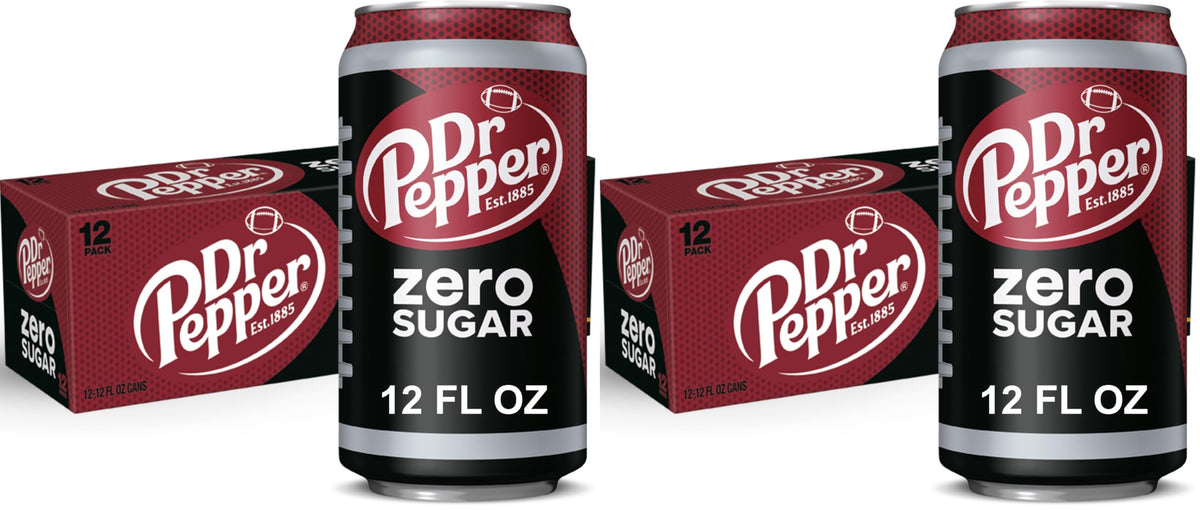 Dr Pepper Zero Sugar / 12 Fl Oz (Pack of 24) / Red Soft Drinks
