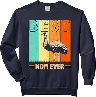 Best Emu Mom Ever Retro Graphic Mama Mother's Day Comfort Colors Adult Sweatshirt