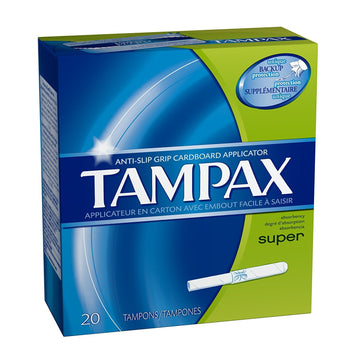 Super Absorbency Tampons with Flushable Applicator 20 ct by Tampax – Cardboard, Model PR38012