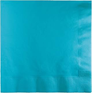 Creative Converting Solid Bermuda Blue Beverage Napkins - 20pcs