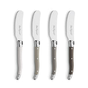 Tradition Wooden Set 4 Mixed Spreaders by Lou Laguiole – 6.25-Inch, Stainless Steel, Assorted, Model 2511MYWA00BB4