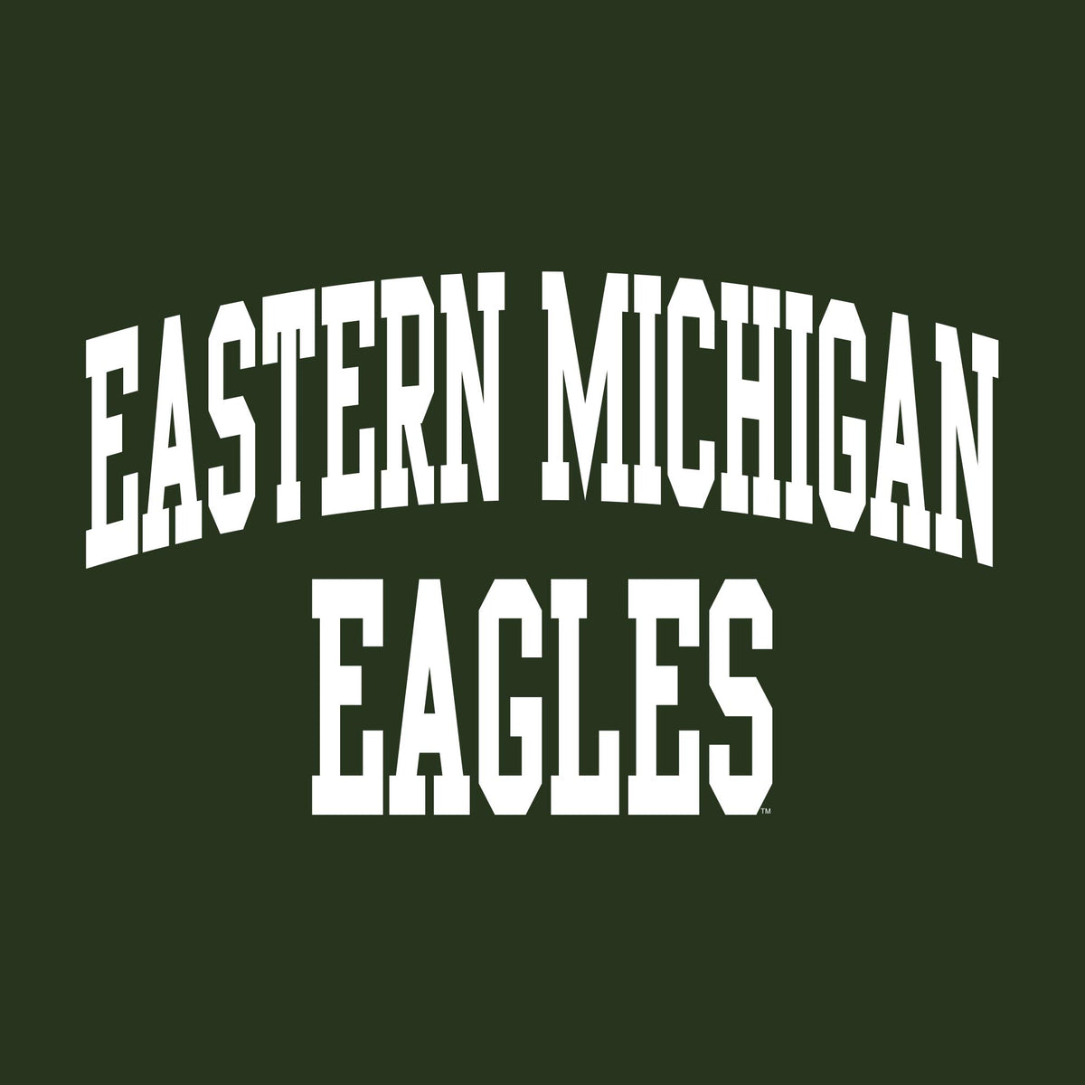 EMU Front and Back Print Tee - LG - Forest by Underground Printing – Cotton, Eastern Michigan Eagles Forest, Model 20001066515