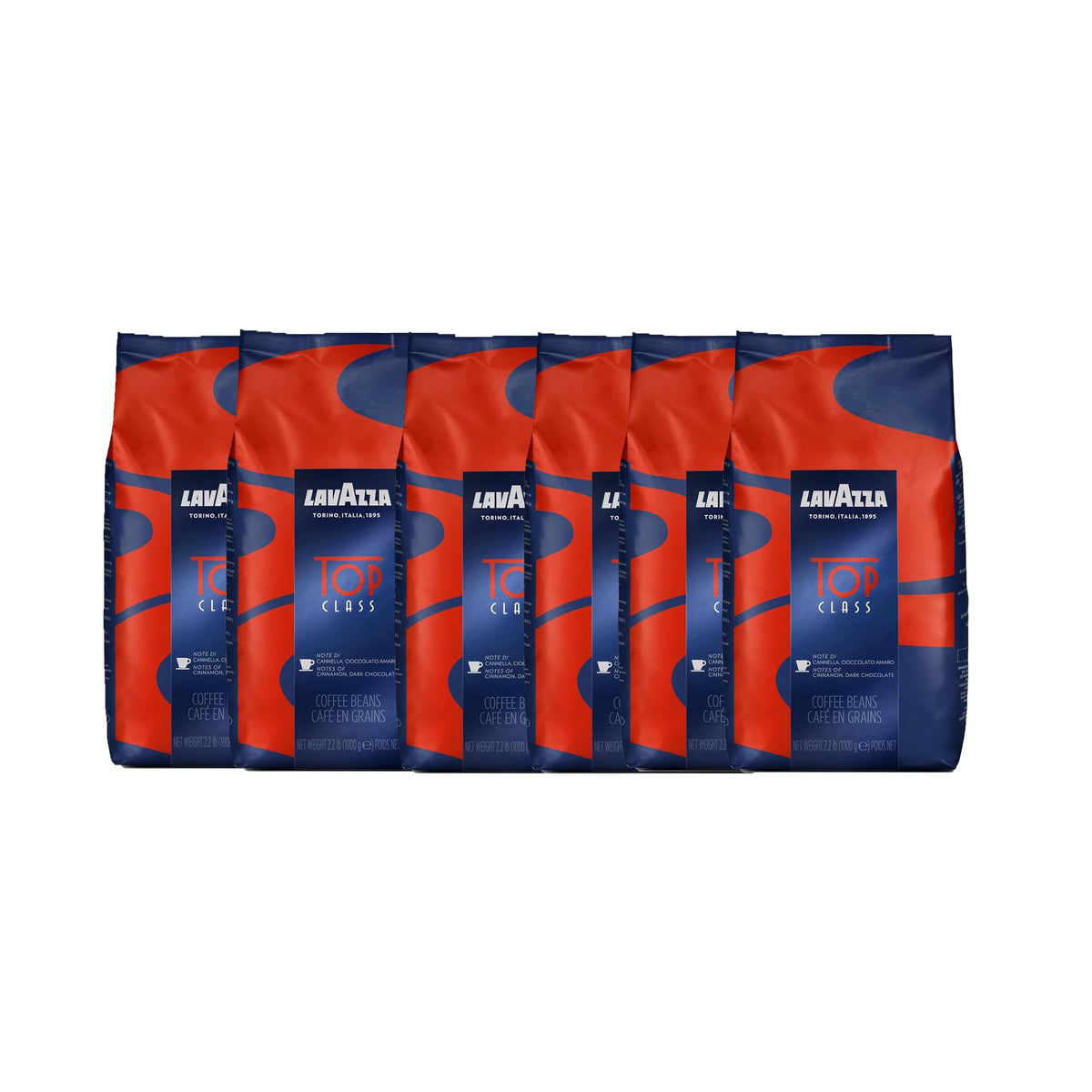 Lavazza Top Class / 35.27 Ounce (Pack of 6) / 1 Roasted Coffee Beans