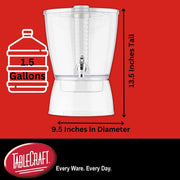 1.5 Gal BPA-Free Beverage Dispenser by Tablecraft – 1.5 gallons, Plastic, Clear, Model BAD1500