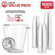 Stock Your Home 1000 Pack / 2.0 ounces / Clear Shot Glasses