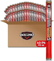 Jack Link's Beef Sticks, Original Zero Sugar – Protein Snack, Meat Stick with 6g of Protein, Meat Snack Sticks Made with 100% Beef, Office Bulk Pack, Individually Wrapped – 0.92 Oz. (40 Count)