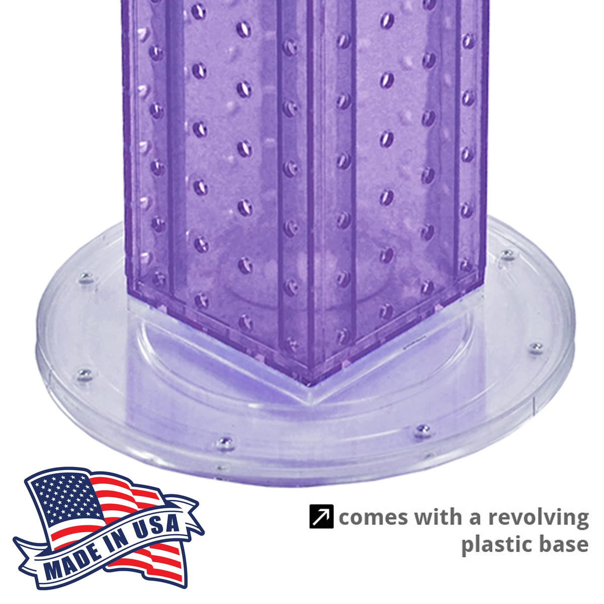 Azar Displays 4”W x 12”H x 13”H with a 9” base / Purple / Pegboard + Hooks Pegboard Hooks