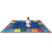 Note Worthy Elementary Rug by Joy Carpets – 10'9" x 13'2" (Rectangular), Nylon, Multi Color, Model 1462G-01