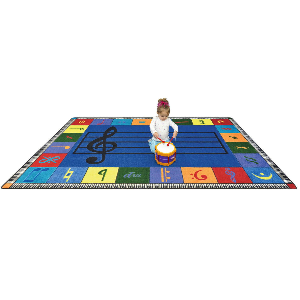 Note Worthy Elementary Rug by Joy Carpets – 10'9" x 13'2" (Rectangular), Nylon, Multi Color, Model 1462G-01