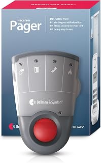 Bellman & Symfon Pager Receiver – Visit Smart Home System Hub Component - Deaf and Hard of Hearing – Wearable Alert Device with Vibrations and LED Signals for Seniors with Hearing Loss Support