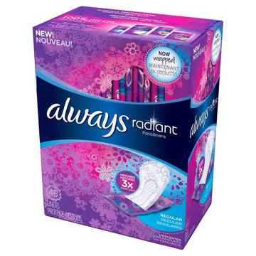 Always Radiant Liners – 48 Count (Pack of 1), Plastic, Model QQRHG