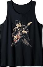 Winston Churchill Playing Guitar Rocker Humor Vintage Tank Top