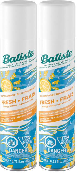 Dry Shampoo - Fresh - 6.73 Ounce (Pack of 2) by Batiste – 6.73 Fl Oz (Pack of 2), White, Pack of 2, Model 016392