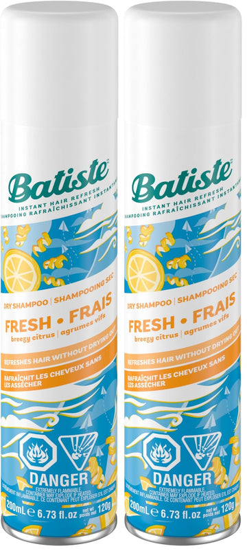 Dry Shampoo - Fresh - 6.73 Ounce (Pack of 2) by Batiste – 6.73 Fl Oz (Pack of 2), White, Pack of 2, Model 016392