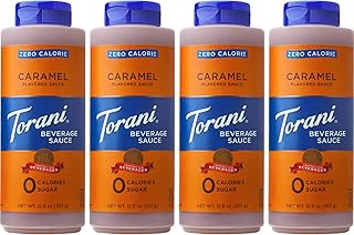 Torani Zero Calorie Caramel Dessert & Drink Sauce, 12.8 fl oz (Pack of 4)