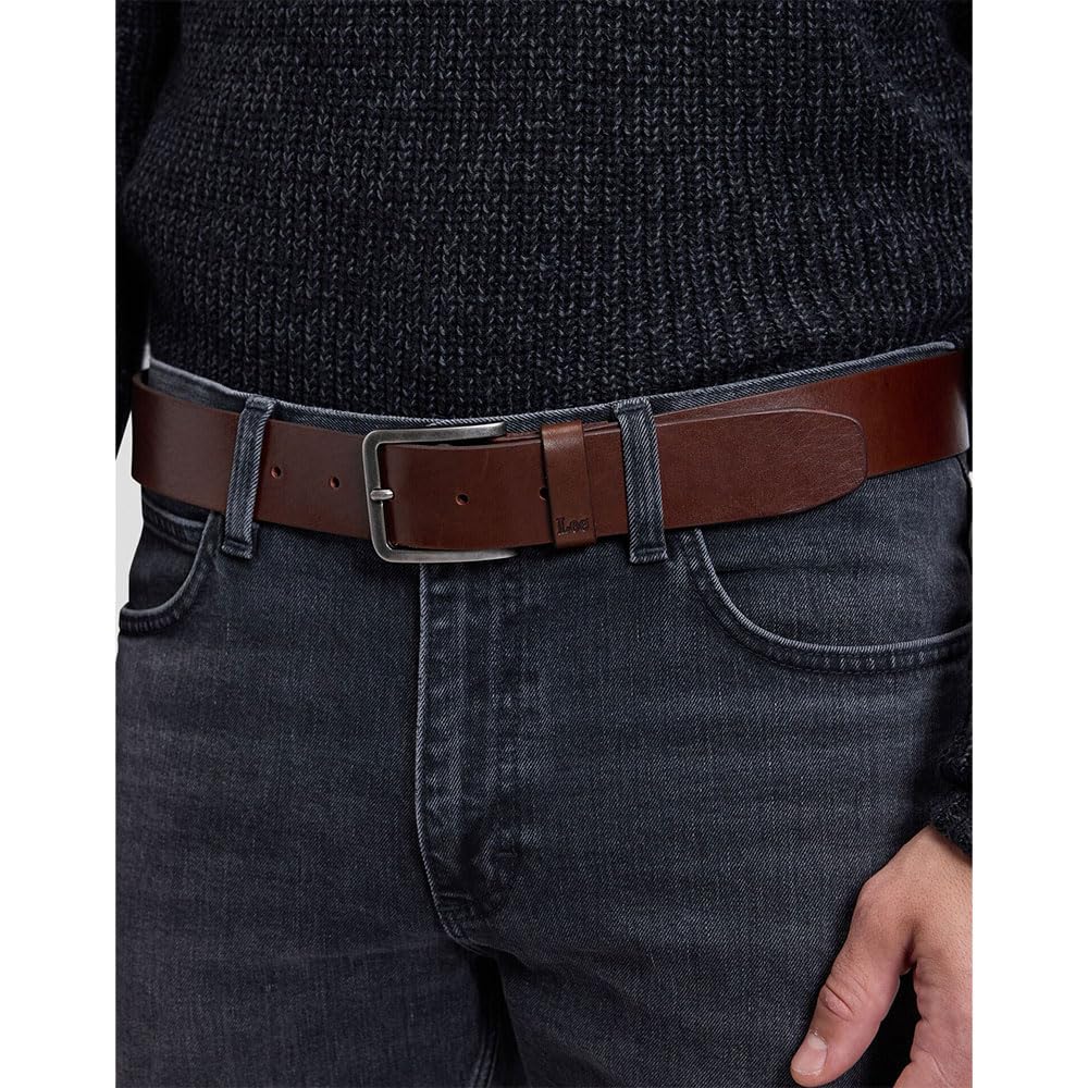 Men's Embossed Logo Belt (Pack of 1) by Lee – 105, Dunkelbraun, Model LU08