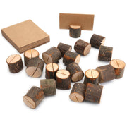 Tosnail Wooden Place Card Holders, 50 Pack with Kraft Cards, Rustic Brown