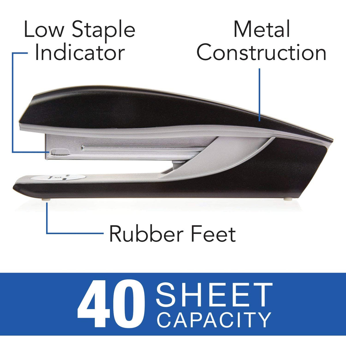 Stapler, NeXXt Series Style, Desktop Stapler, 40 Sheet Capacity, Black () by Swingline – Plastic, Black, Model 55657094