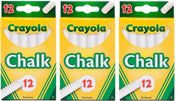White Chalk 12 Ea (Pack Of 3) by Crayola – 1 Count (Pack of 3), Chalk, White, Pack of 3, Model 51-0320X3