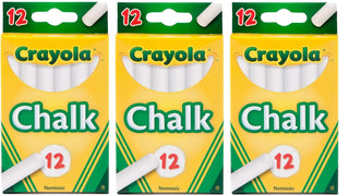 White Chalk 12 Ea (Pack Of 3) by Crayola – 1 Count (Pack of 3), Chalk, White, Pack of 3, Model 51-0320X3