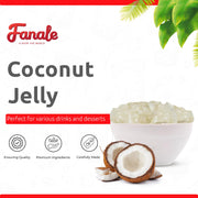 Coconut Jelly Topping nata de coco for Bubble Tea 400 g | Coconut Flavor Jelly | for Boba Tea by Fanale – 400 g (Pack of 1)
