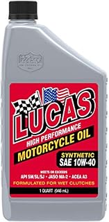 Lucas Oil 10793 Synthetic SAE 10W-40 Motorcycle Oil Ma2, 32. Fluidounces, 1 Quart, 1 Pack