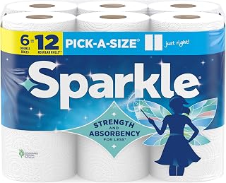 Sparkle Pick-A-Size Kitchen Paper Towels, 6 Double Rolls, 660 Sheets