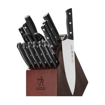 Dynamic Razor-Sharp 15-Piece Knife Set by HENCKELS – 15-pc, Stainless Steel, Brown, Model 17571-015