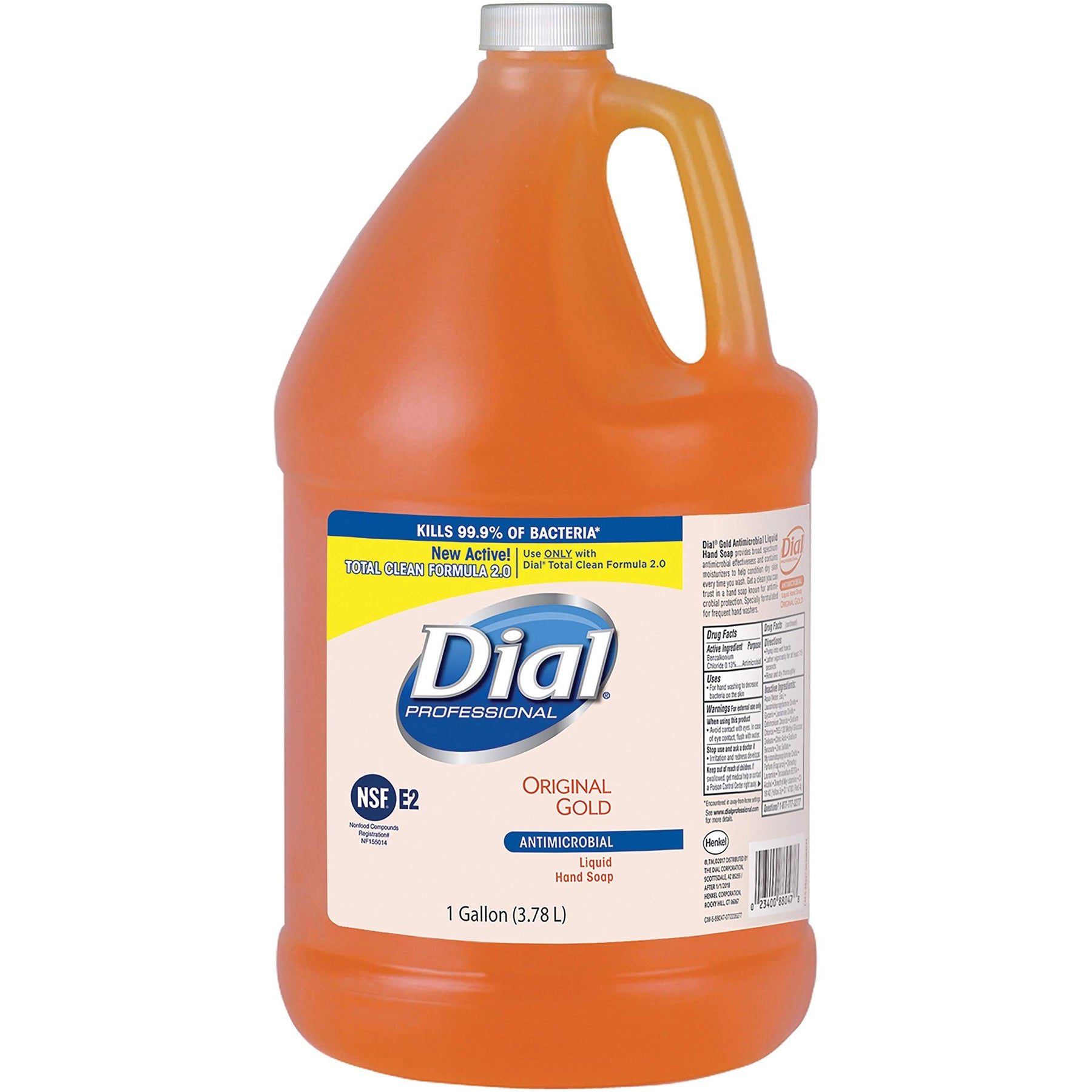 Dial Professional Gold Antibacterial Liquid Hand Soap, 1 Gallon Refill Bottle (Pack of 4)