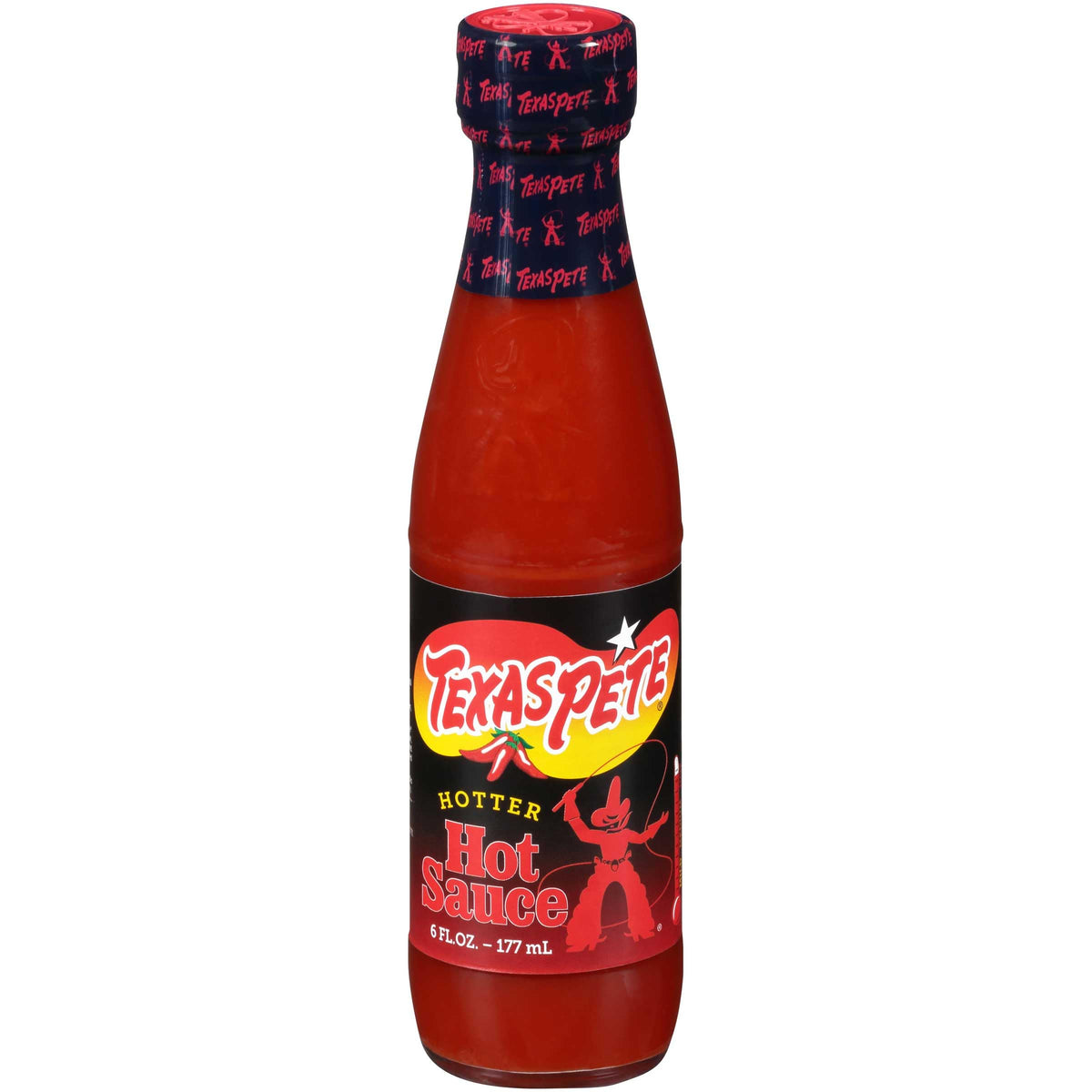 New Texas Pete Hotter Hot Sauce by T W Garner – 6 Ounce, Pack of 12