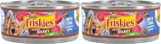 Friskies Purina Wet Cat Food Pate,Extra Gravy with Tuna - 5.5 oz. Cans,(Pack of 48)