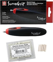 Sakura EE-3000 SumoGrip Electric Eraser, Black & Sakura SumoGrip EE-3000 Electric Eraser Refill - Vinyl Erasers for Mechanical Eraser - 60 White Art Eraser Refills