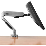 Articulating Single Monitor Desk Mount by Global Industrial – 14.25"L x 13"W x 4.25"H, Aluminum, Black/Silver, Model DLB560