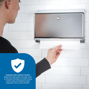 Mini C-Fold/Multifold Commercial Towel Dispenser by Carlisle FoodService Products – 250 Multifold/150 C-Fold, Stainless Steel, Chrome, Model T1950XC