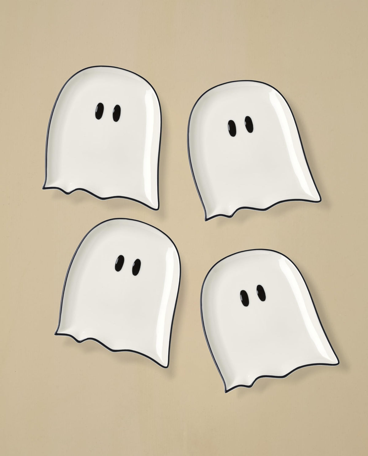 Ghost Accent Plates by Lenox – 4 Count, Porcelain, White, Pack of 4, Model 899233