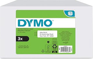 DYMO Authentic LW Mailing Address Labels for LabelWriter Label Printers, (1-1/8" x 3-1/2"), 3 Rolls of 350 (1050 Total), Pack of 6