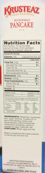 BUCKWHEAT PANCAKE Mix 5lbs. (3-Pack) Restaurant Quality by Krusteaz – 80 Ounces, Pack of 3