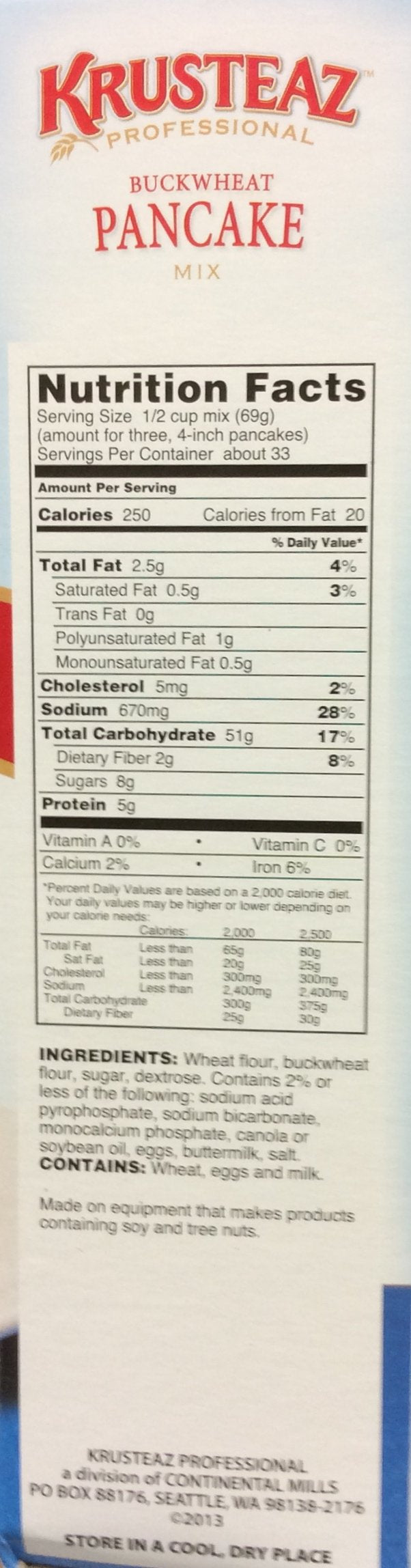BUCKWHEAT PANCAKE Mix 5lbs. (3-Pack) Restaurant Quality by Krusteaz – 80 Ounces, Pack of 3