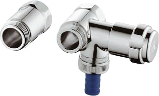 GROHE 41043000 WAS Valve Fitting 1/2-Inch DN 20 with Connector on Right Chrome-Plated