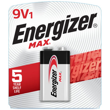 MAX 9V Battery (1 Pack) by Energizer – 1, Multicolor, Pack of 3, Model 522BP