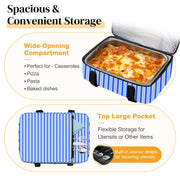 Coobiiya Insulated Casserole Carrier, Fits 9 x 13 Inch Dish, Single Layer Stripes