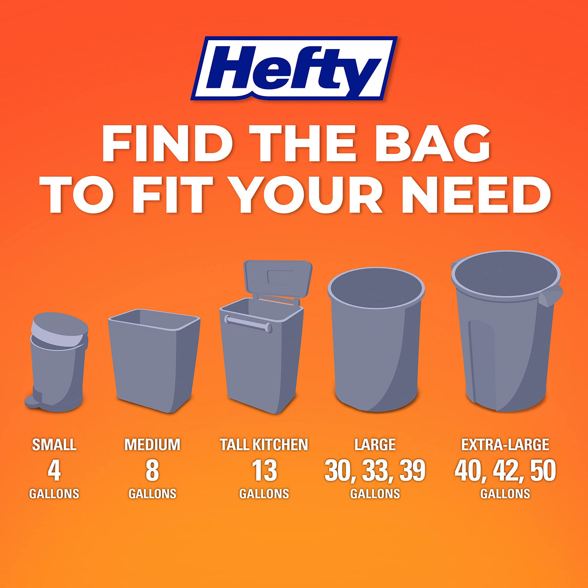 Hefty Ocean Scent / 26 Count (Pack of 1) / Ocean Water Trash Bags