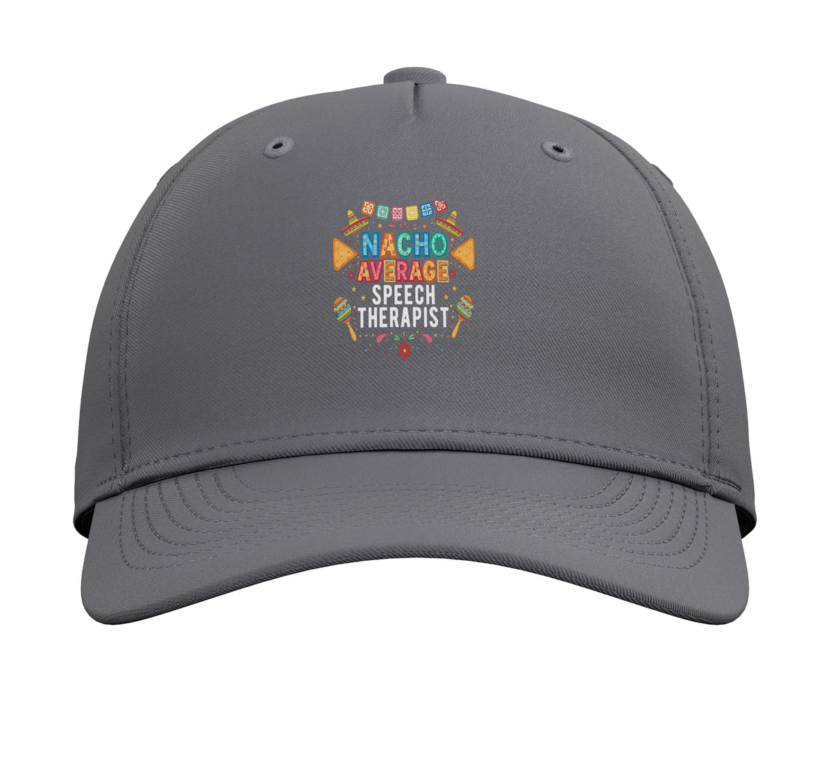 Nacho Average Speech Therapist Funny Fiesta Adjustable Printed Baseball Hat by Cinco de Mayo Mexican Fiesta Designs – Cotton, Slate Grey